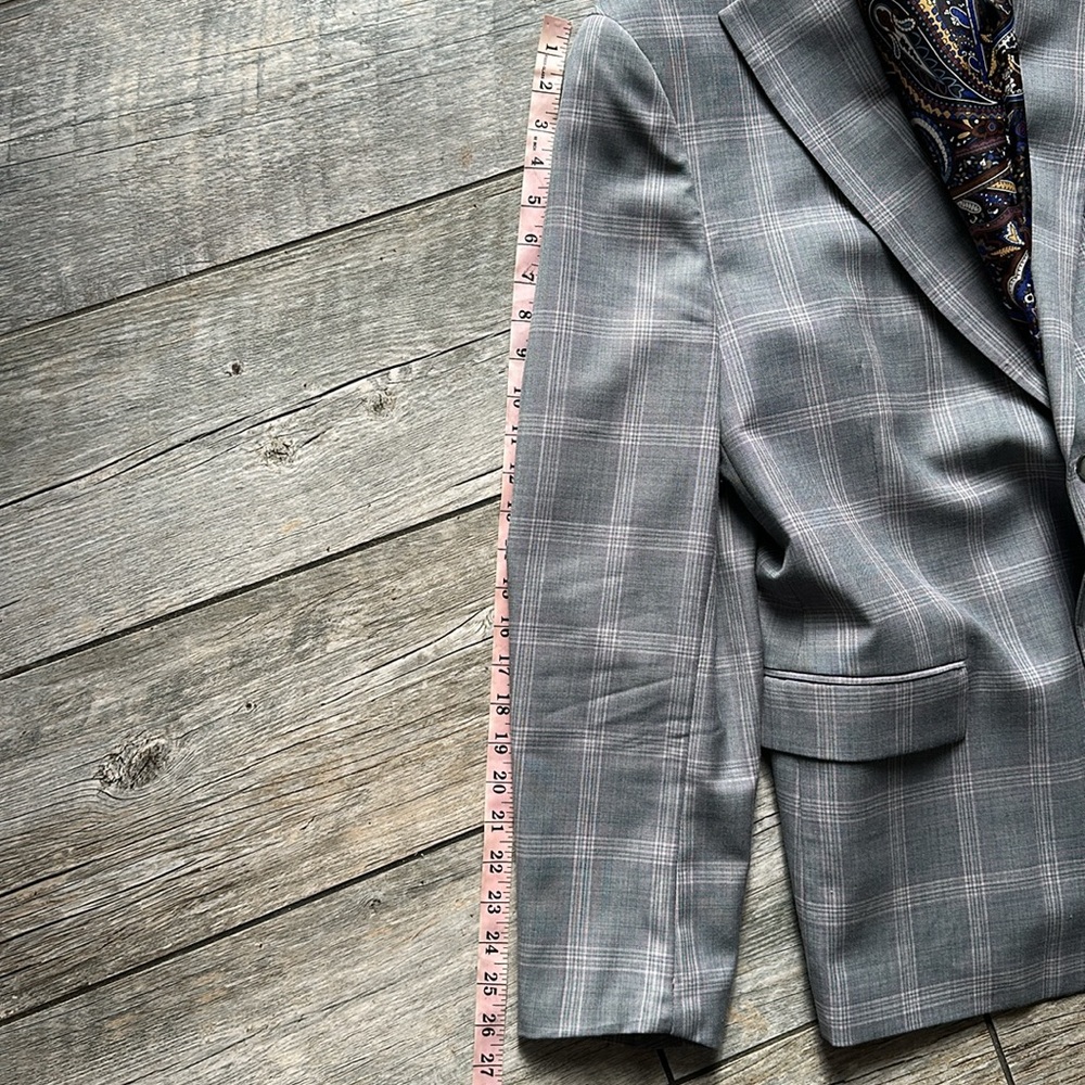 Gray and Pink Men's Plaid Suit - Picture 7 of 7